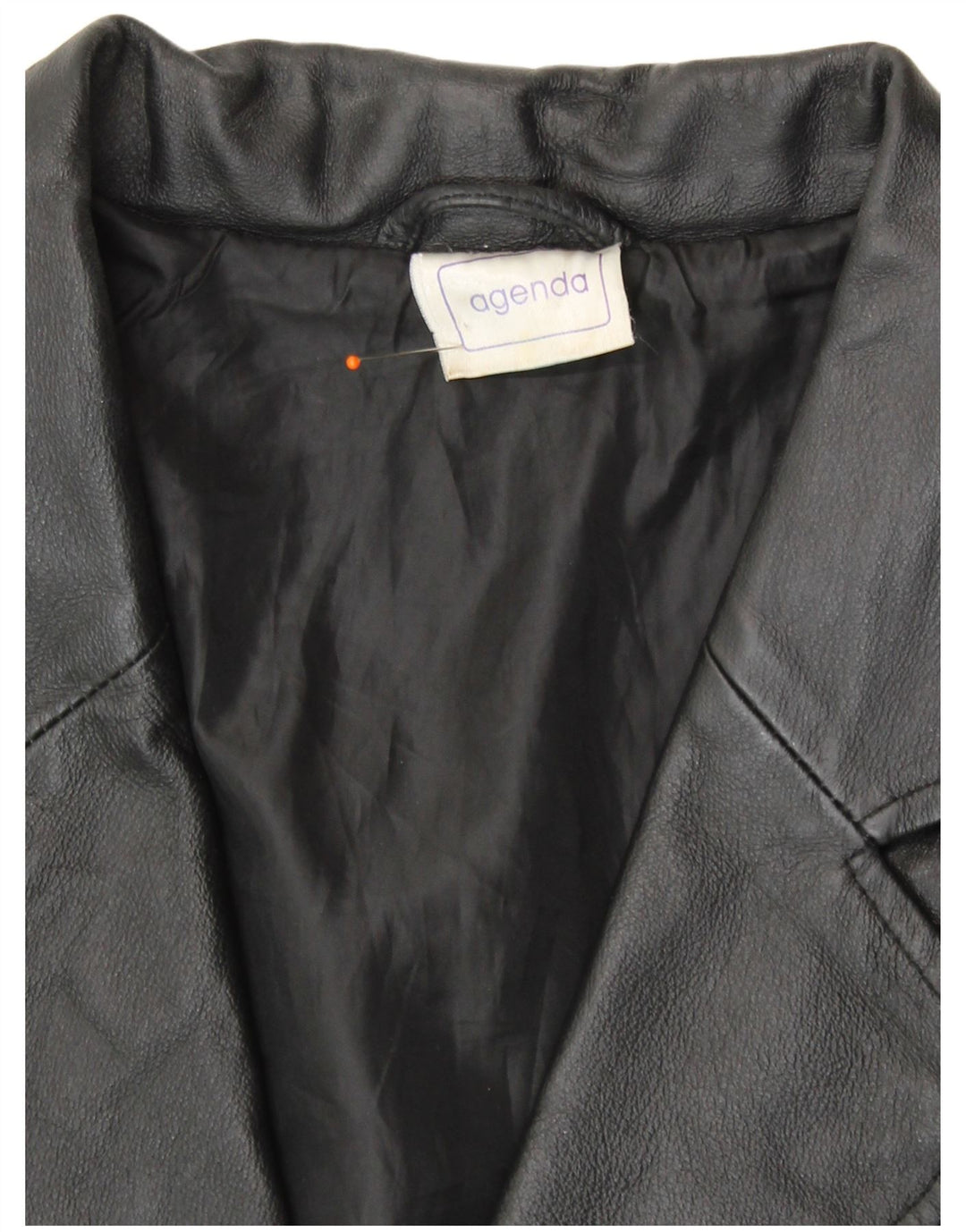 Agenda Chaqueta Blazer de Cuero con 3 Botones para Mujer UK 24 4XL Cuero Negro