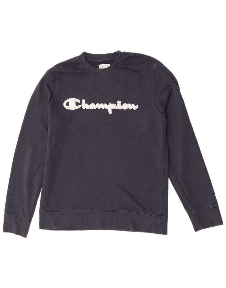 Champion Sudadera Con Estampado Gráfico Jumper Medium Azul Marino Algodón