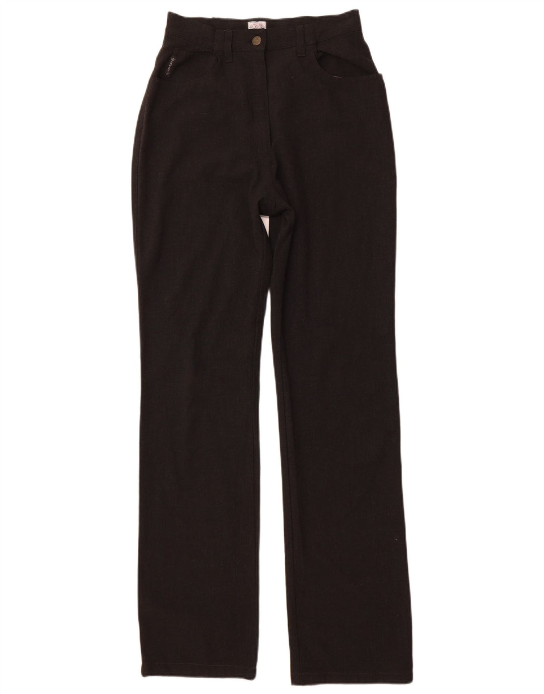 ARMANI Pantalón Casual Recto De Talle Alto W30 L32 Poliéster Negro Mujer