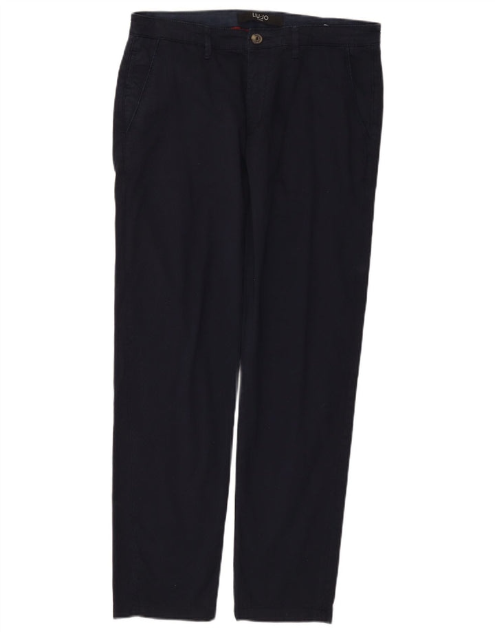 Liu Jo - Pantalón chino ajustado para hombre IT 48 Medium W30 L28 Azul marino Algodón