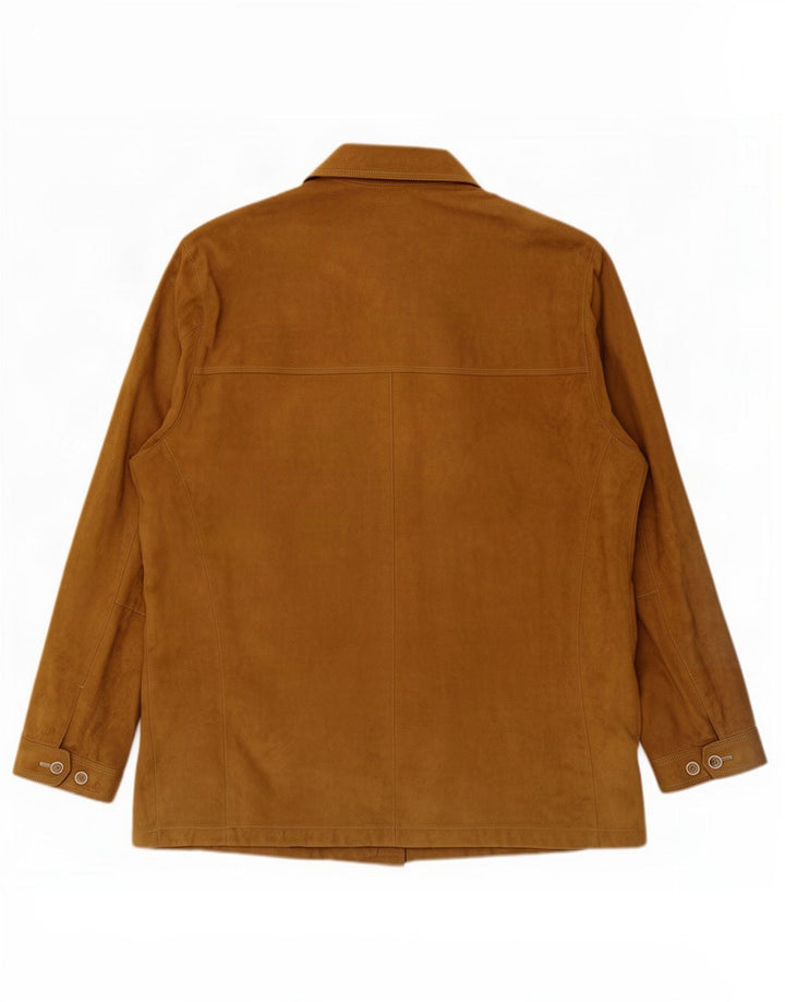 Bugatti Chaqueta de ante sintético para hombre UK 46 3XL Marrón Poliamida