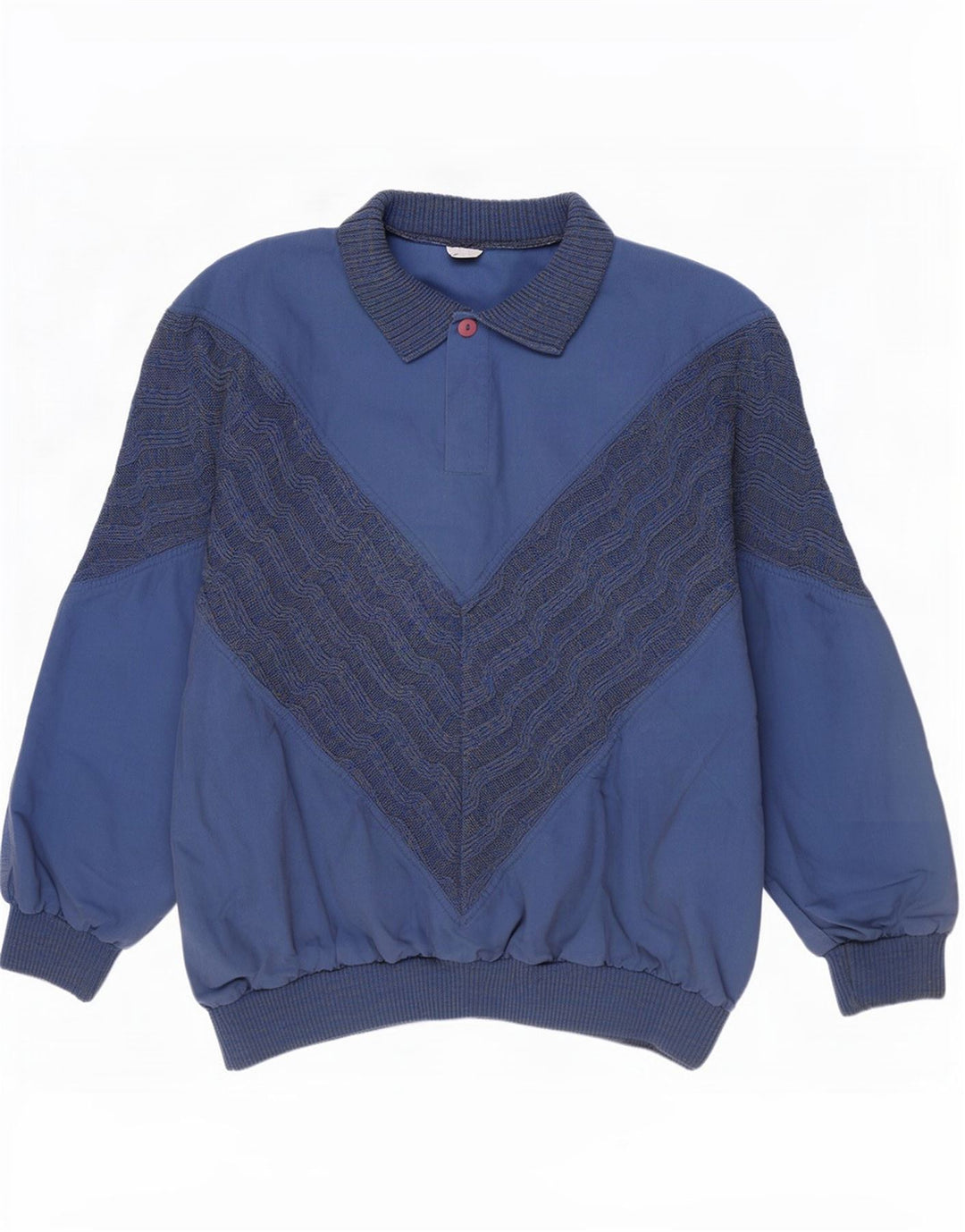 Tom Tailor Sudadera con Cuello Polo para Hombre Jersey Grande Azul Marino Algodón