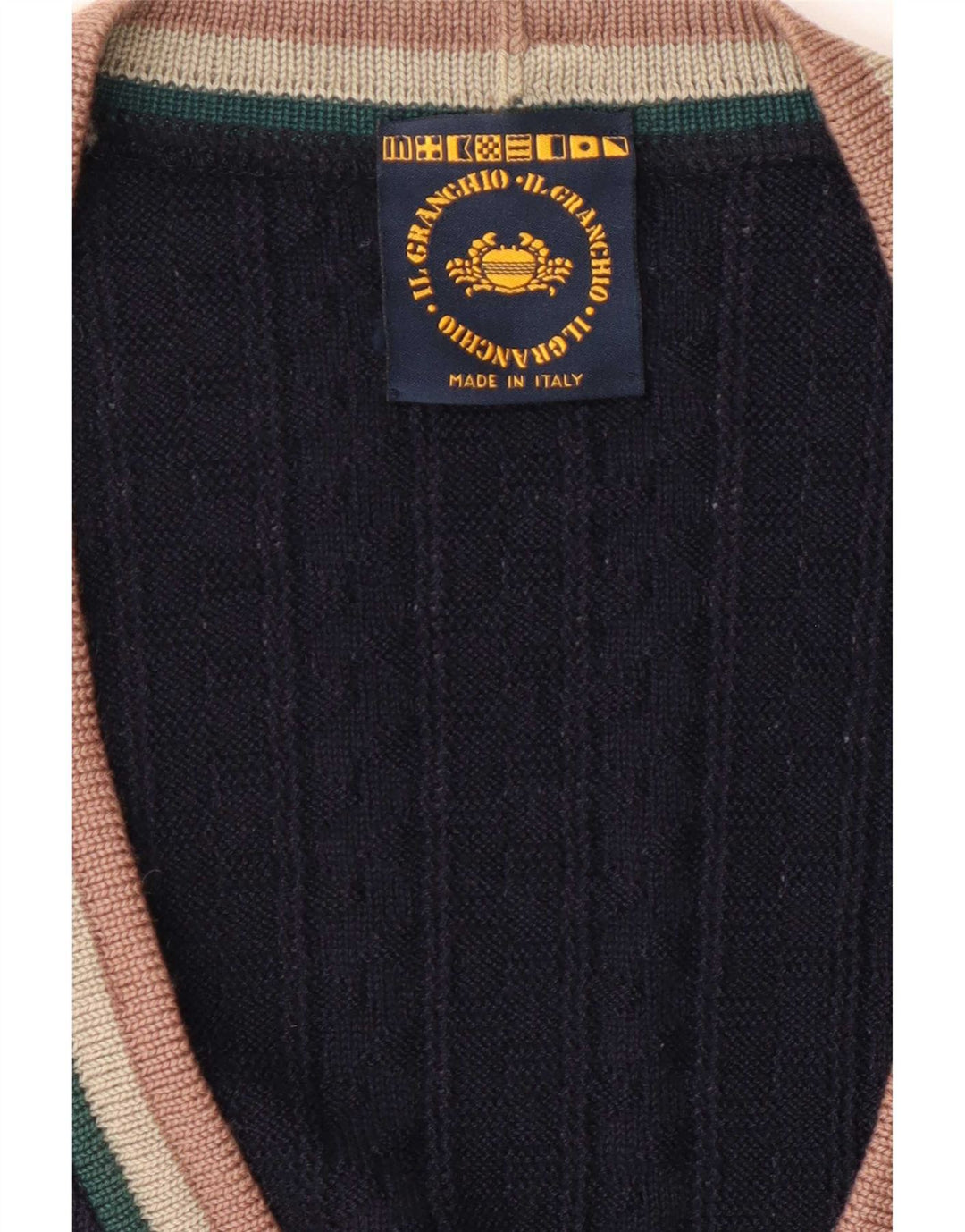 Il Granchio - Cárdigan para hombre, talla grande, azul marino