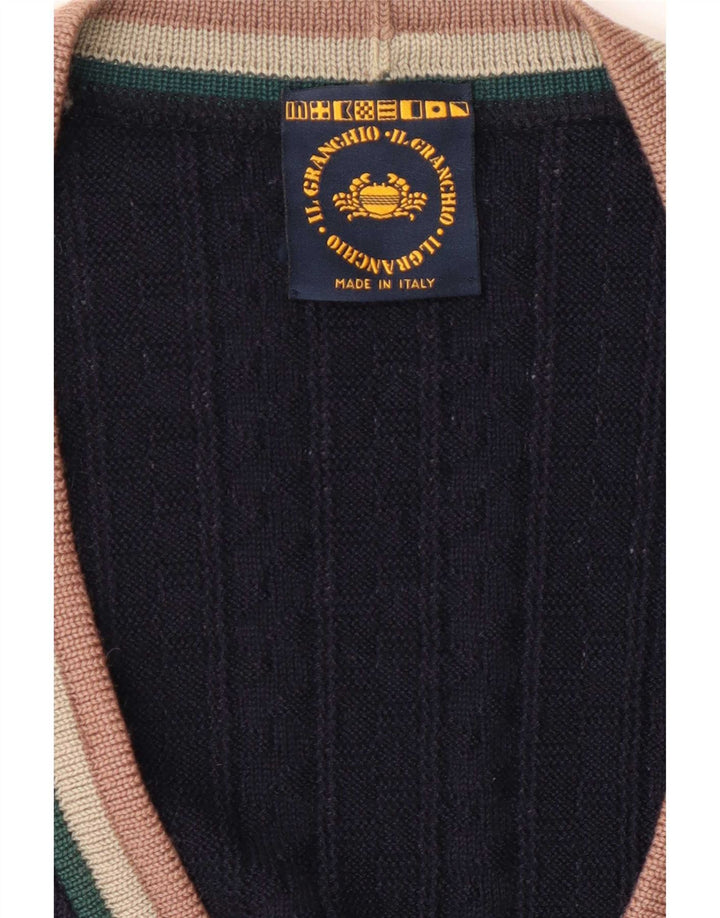 Il Granchio - Cárdigan para hombre, talla grande, azul marino