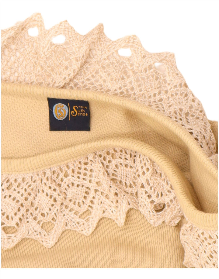 YOUR SIXTH SENSE Blusa de manga 3/4 para mujer UK 40/16 Grande Algodón beige