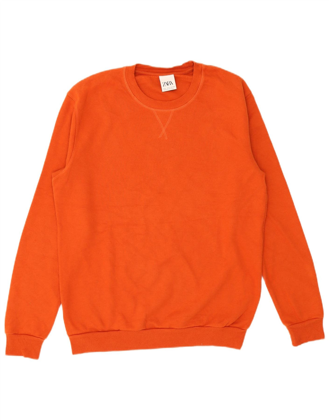 Zara Hombre Sudadera Jumper Large Naranja Algodón