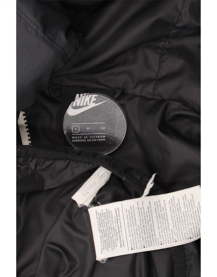 Nike Abrigo acolchado con capucha de gran tamaño para mujer UK 10 Small Azul marino Poliéster