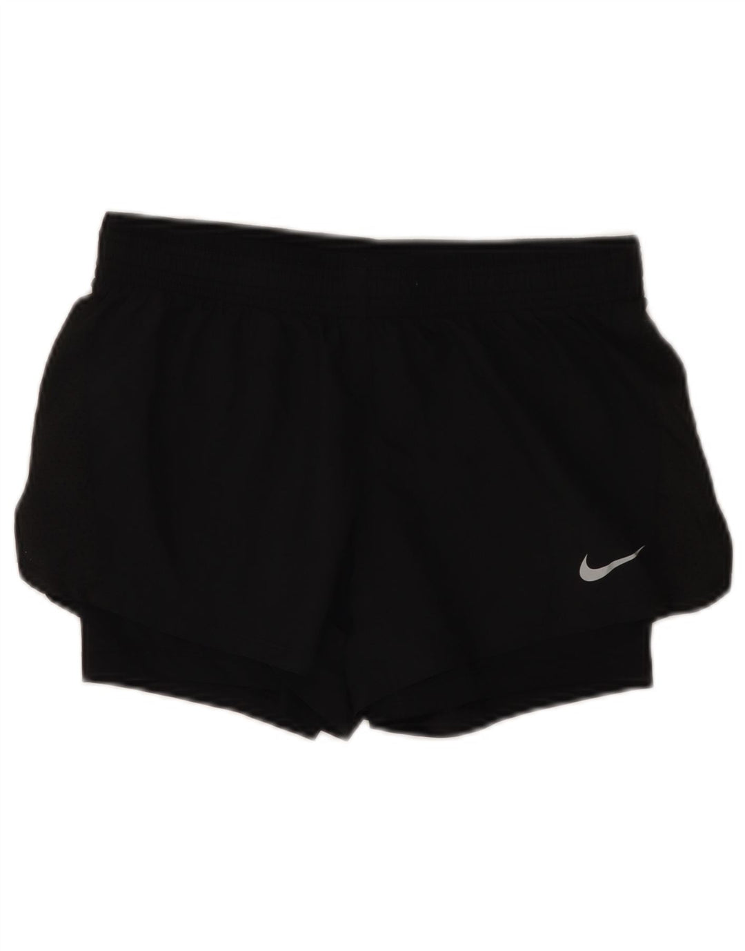 NIKE Pantalones cortos deportivos Dri Fit para mujer UK 10 Small Poliéster negro