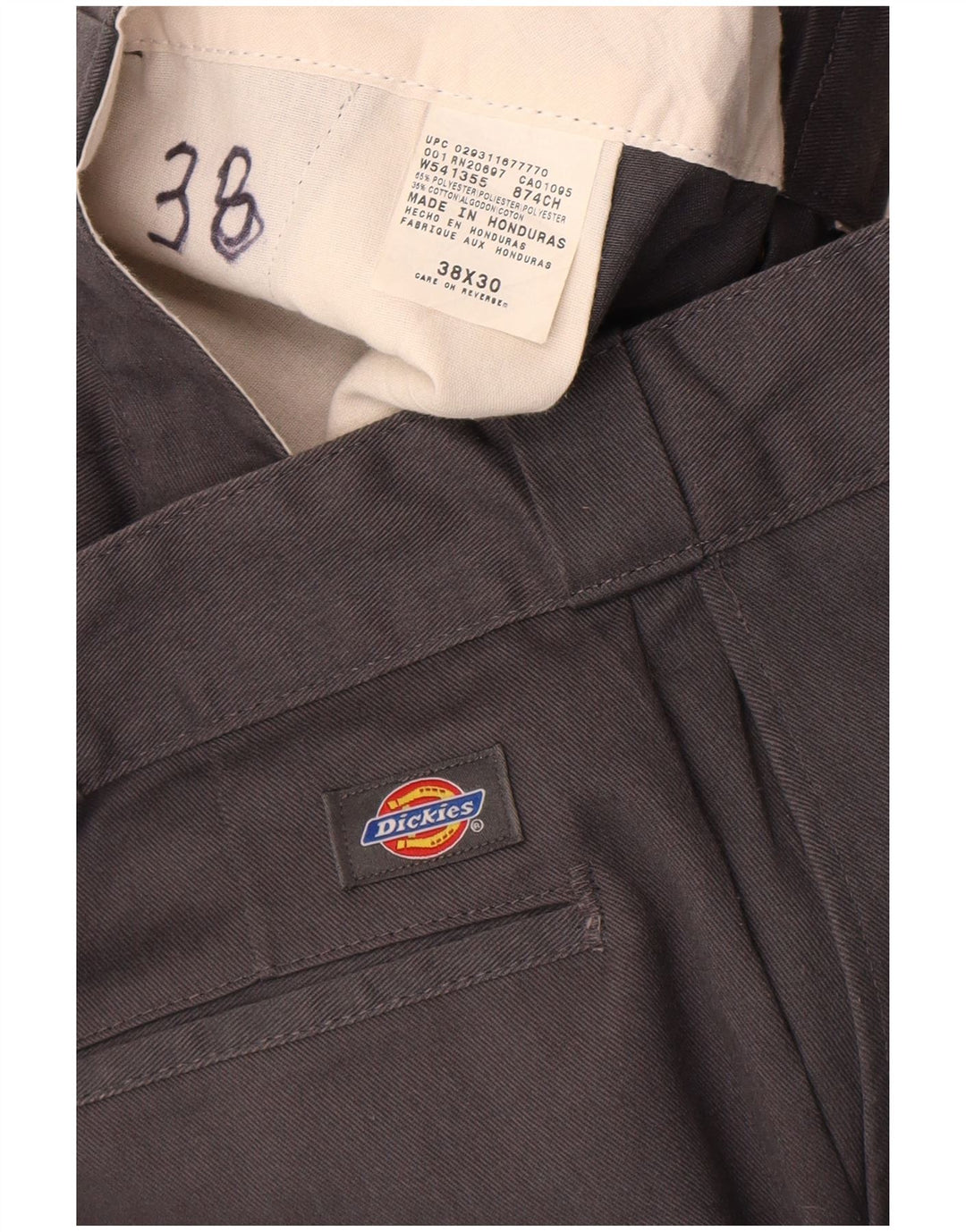Dickies Pantalón chino recto para hombre W38 L30 Poliéster gris