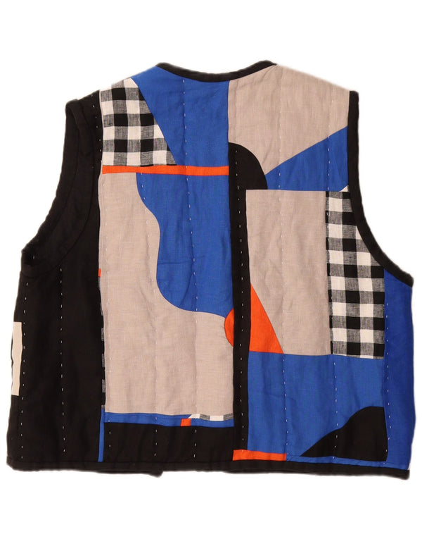 Mossom Chaleco acolchado abierto hecho a mano para mujer UK 18 XL Patchwork multicolor