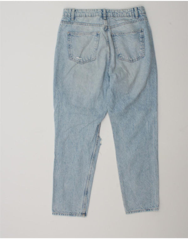 Zara Jeans Cónicos Desgastados para Mujer EU 40 Medium W30 L27 Algodón Azul