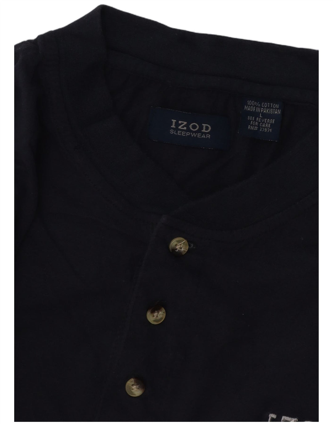 IZOD Camiseta para hombre de manga larga de algodón azul marino grande