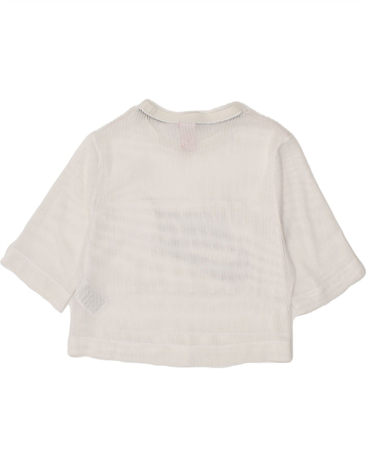 PUMA Womens Crop Graphic T-Shirt Top UK 12 Medium White Polyester Vintage Puma and Second-Hand Puma from Messina Hembry 
