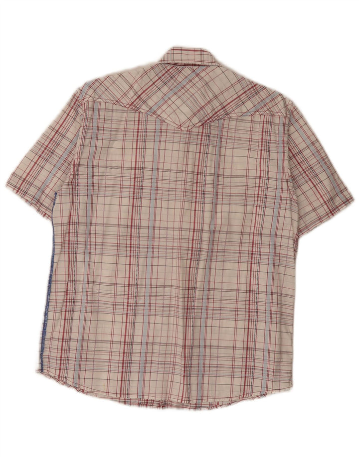 Wrangler Camisa De Manga Corta Regular Fit Para Hombre Algodón A Cuadros Blanco Mediano