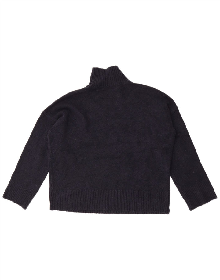 Marks & Spencer Jersey con cuello alto para mujer, talla 44, talla mediana, azul marino