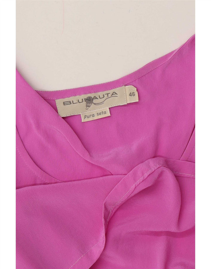 Blunauta Blusa Sin Mangas para Mujer IT 46 Large Seda Rosa