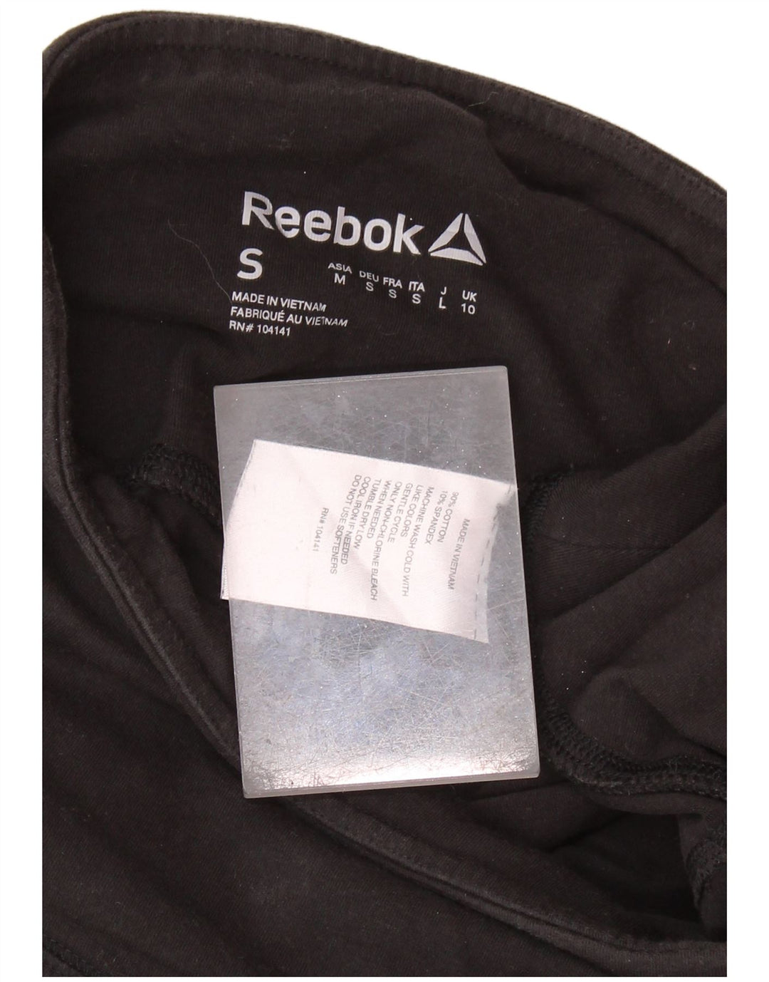 REEBOK Leggings para mujer UK 10 Small Negro Colorblock Algodón
