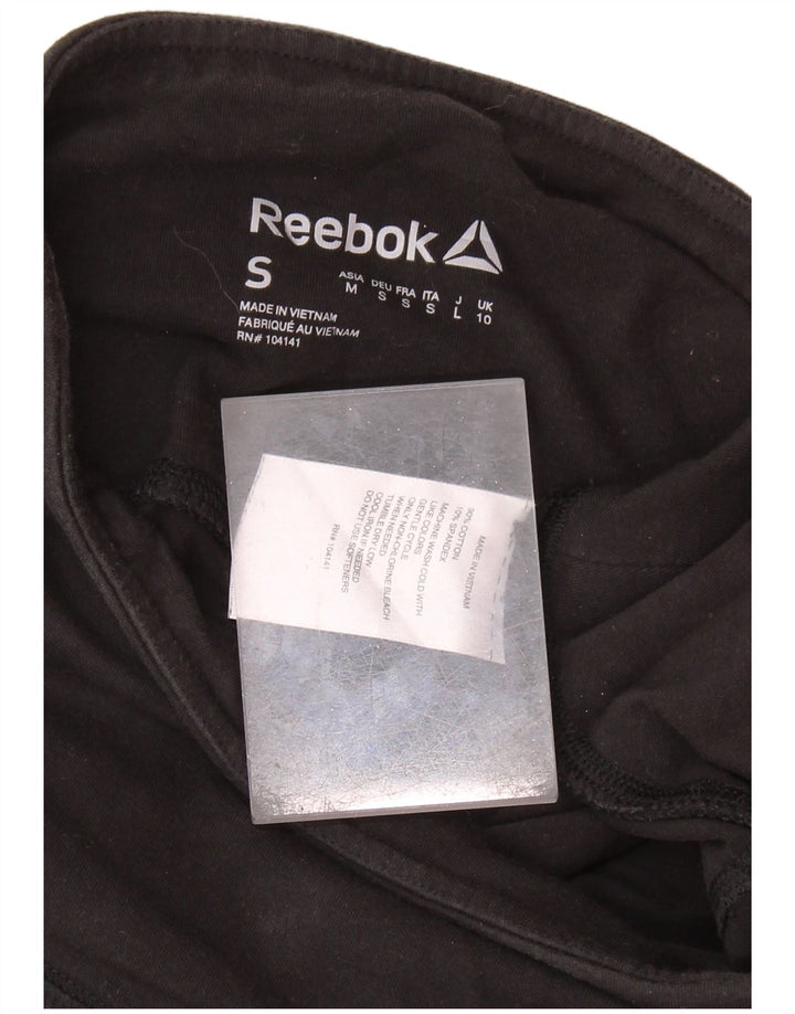 REEBOK Leggings para mujer UK 10 Small Negro Colorblock Algodón