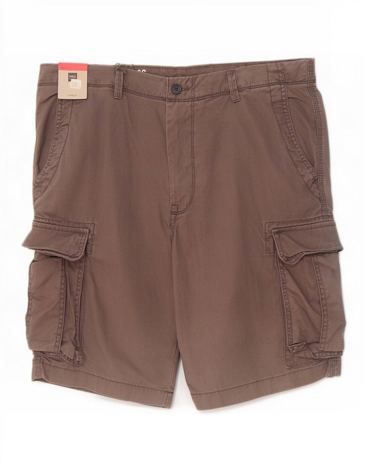 Marks & Spencer Pantalones cortos tipo cargo para hombre W36 Algodón gris grande