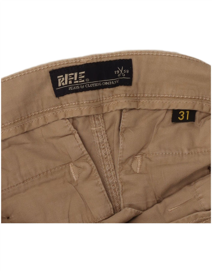 RIFLE Pantalones cargo ajustados para hombre W31 L30 Beige