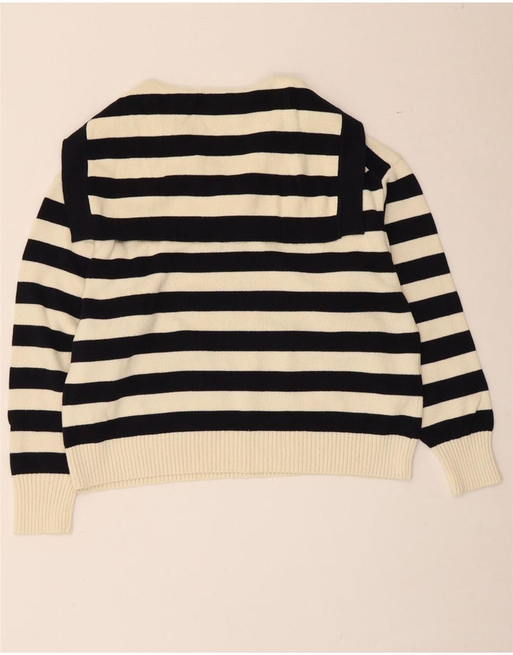 Zara Mujer Oversize Roll Neck Jumper Sweater UK 10 Small Negro Rayas