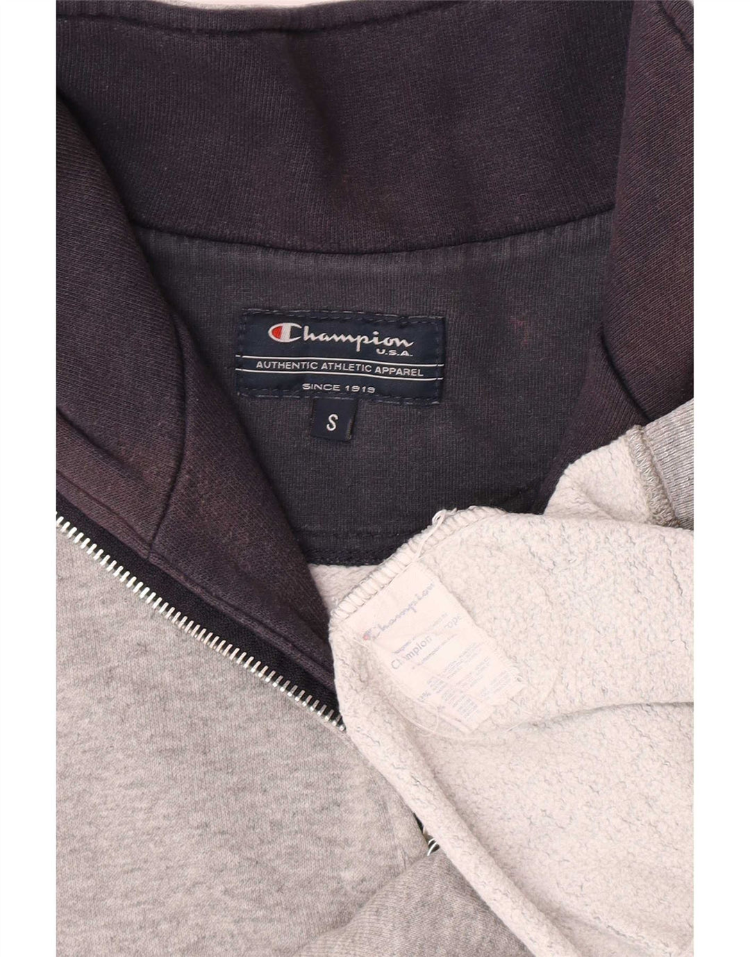 Champion Sudadera Con Cuello Y Cremallera Gráfica Para Hombre Jersey Pequeño De Algodón Gris
