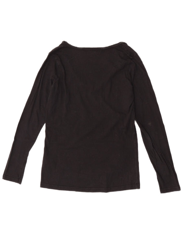 Desigual Top gráfico para mujer de manga larga UK 14 Large Black Cotton Heart