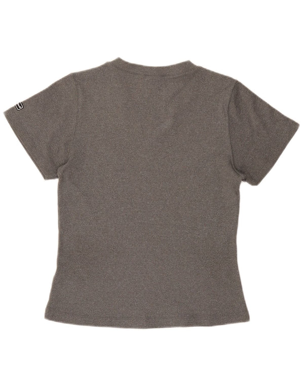 Champion Camiseta de manga corta para mujer Top UK 44 Large Grey Nylon
