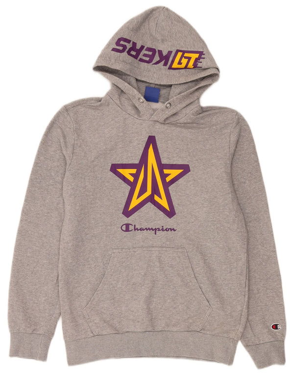 Champion Sudadera Con Capucha Y Estampado De Los Angeles Lakers Para Hombre Gris Medio Moteado