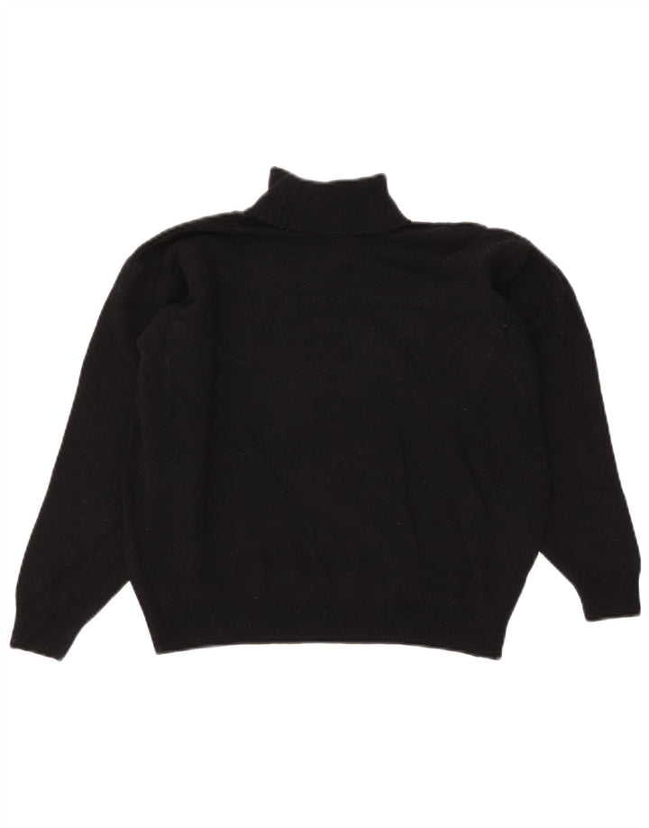 Marks & Spencer Suéter corto con cuello vuelto para mujer UK 44 Grande Lana negra