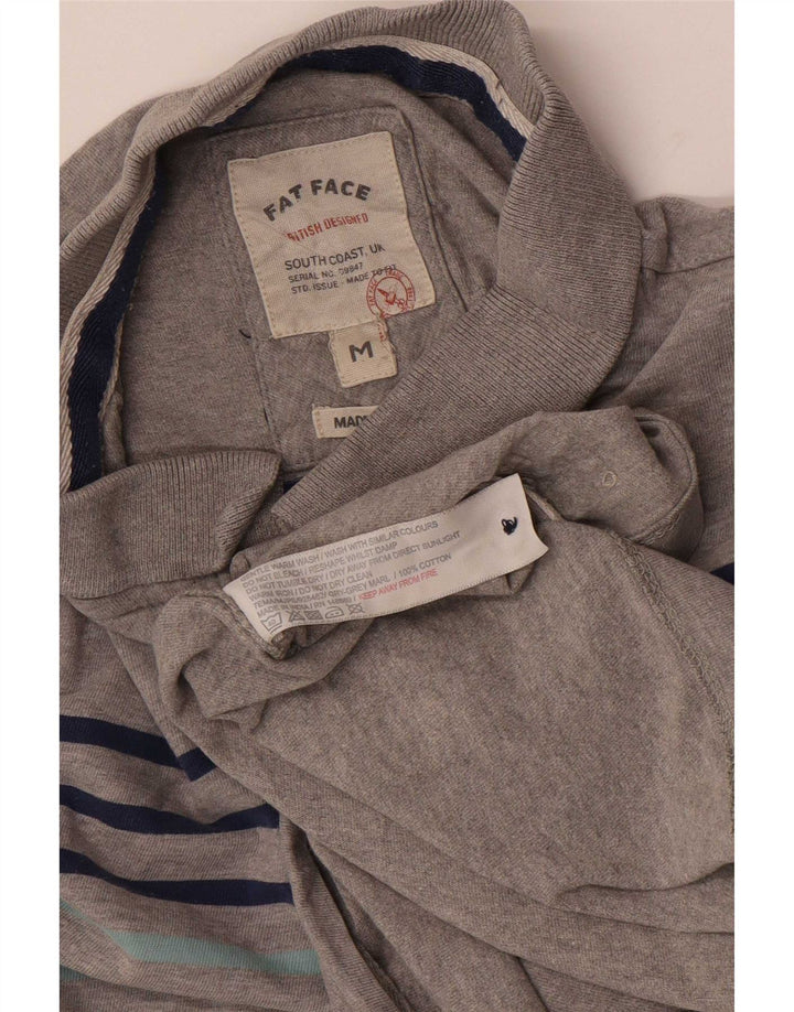Polo de hombre Fat Face de algodón a rayas en gris medio