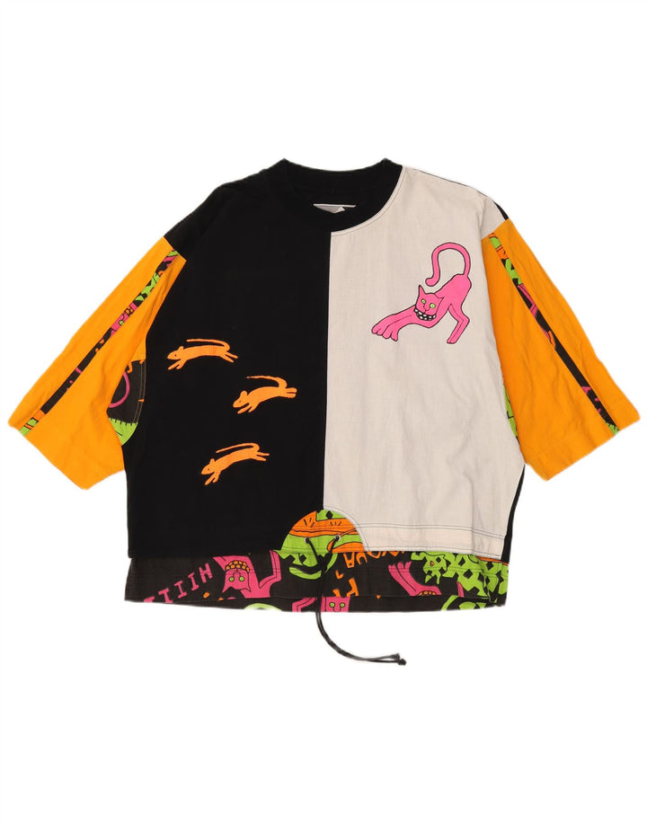 BENGER Top gráfico para mujer manga 3/4 EU 38 Bloque de color negro mediano