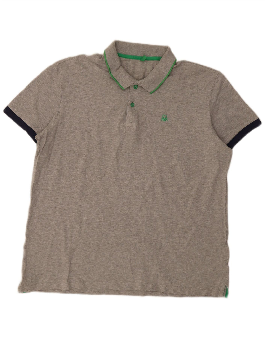 Polo Benetton Hombre 2XL Algodón Gris
