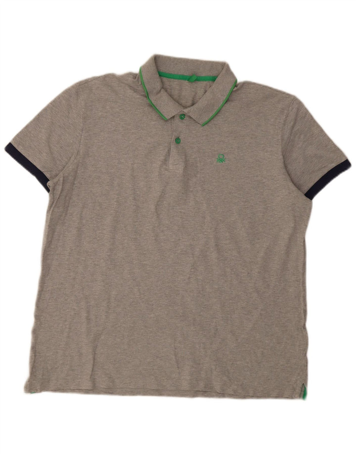 Polo Benetton Hombre 2XL Algodón Gris