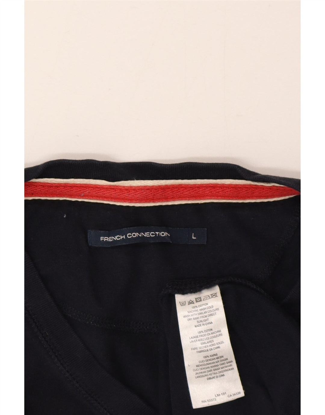 French Connection Camiseta gráfica para hombre Top grande de algodón azul marino