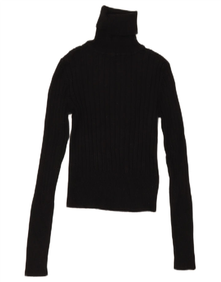 Zara - Jersey corto con cuello vuelto para mujer, talla 40, talla M, color negro