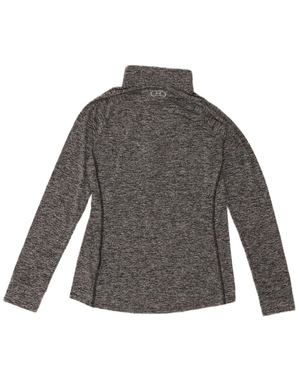 Under Armour Mujer Heat Gear Jersey Chándal Top UK 12 Gris Medio