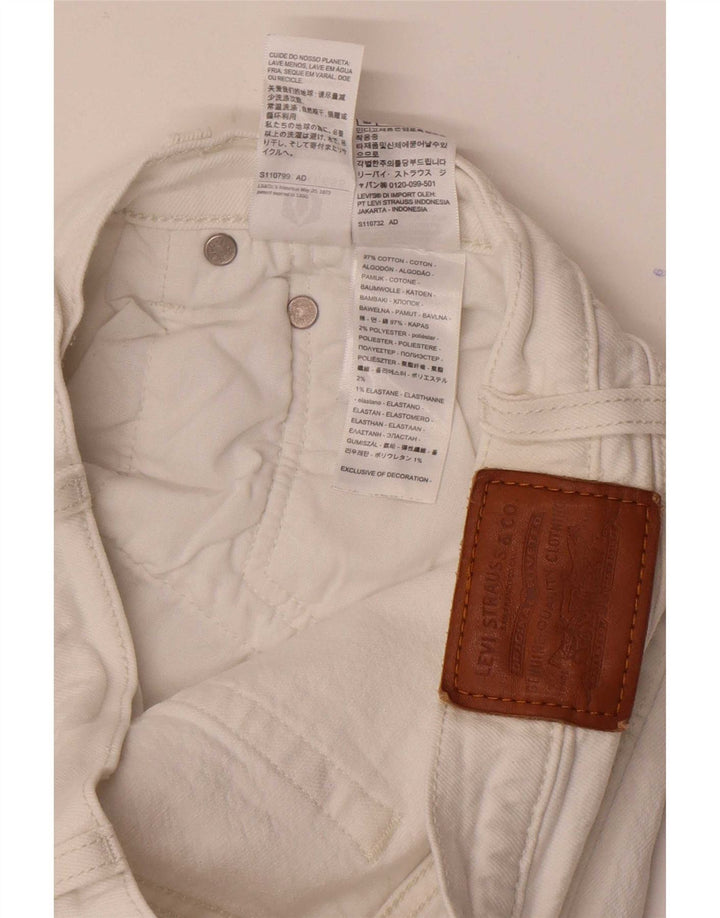 Vaqueros Levi's Ribcage Rectos Mujer W30 L29 Algodón Blanco