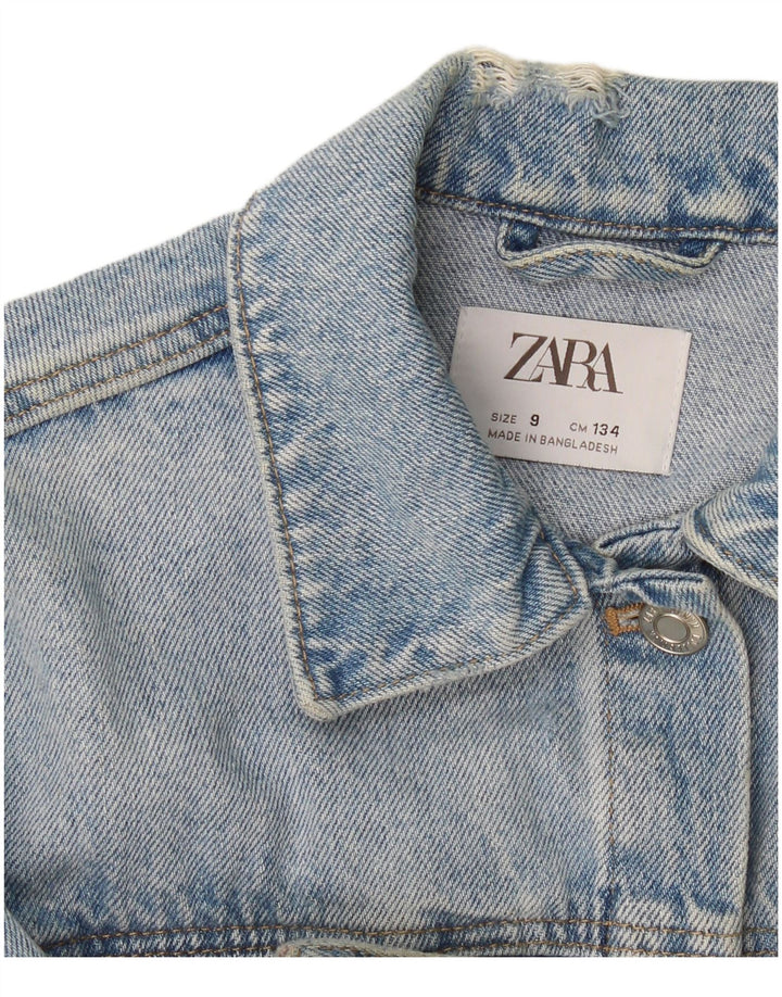 Zara Chaqueta Vaquera Estampada Niña 8-9 Años Azul