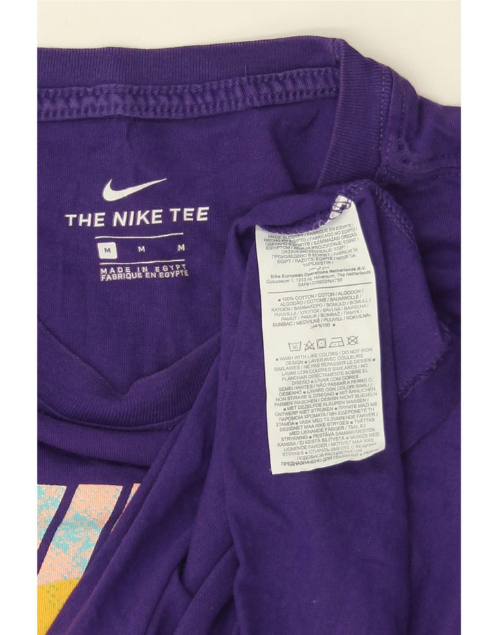 NIKE Camiseta gráfica para hombre Top de algodón morado medio