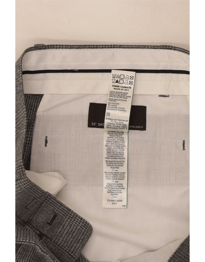 Marks & Spencer Pantalón de traje regular para hombre W32 L29 Gris pata de gallo