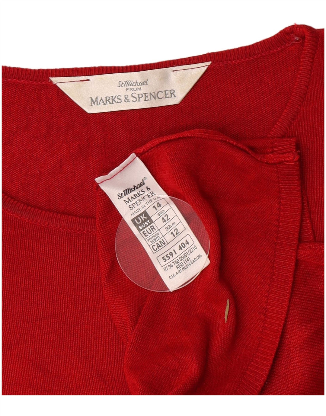 Marks & Spencer Camiseta para mujer Top UK 44 Large Viscosa roja