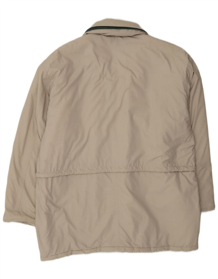 Vintage hombres chaqueta utilitaria Reino Unido 40 poliéster beige grande