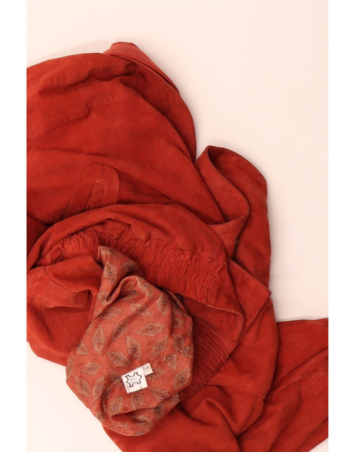 VINTAGE Chaqueta de gamuza bomber para hombre IT 54 2XL Cuero naranja