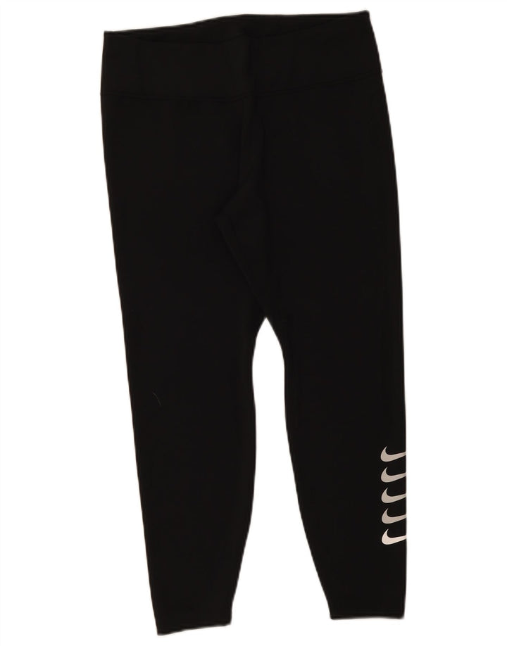 Nike Dri Fit Graphic Crop Leggings para mujer, talla 40, poliéster negro grande