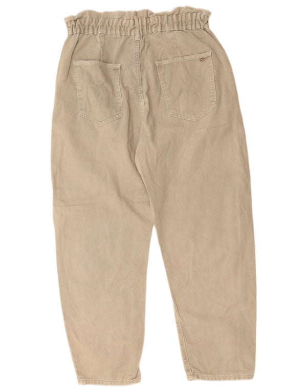 Zara Vaqueros recortados cónicos de cintura alta para mujer EU 38 Small W28 L25 Beige