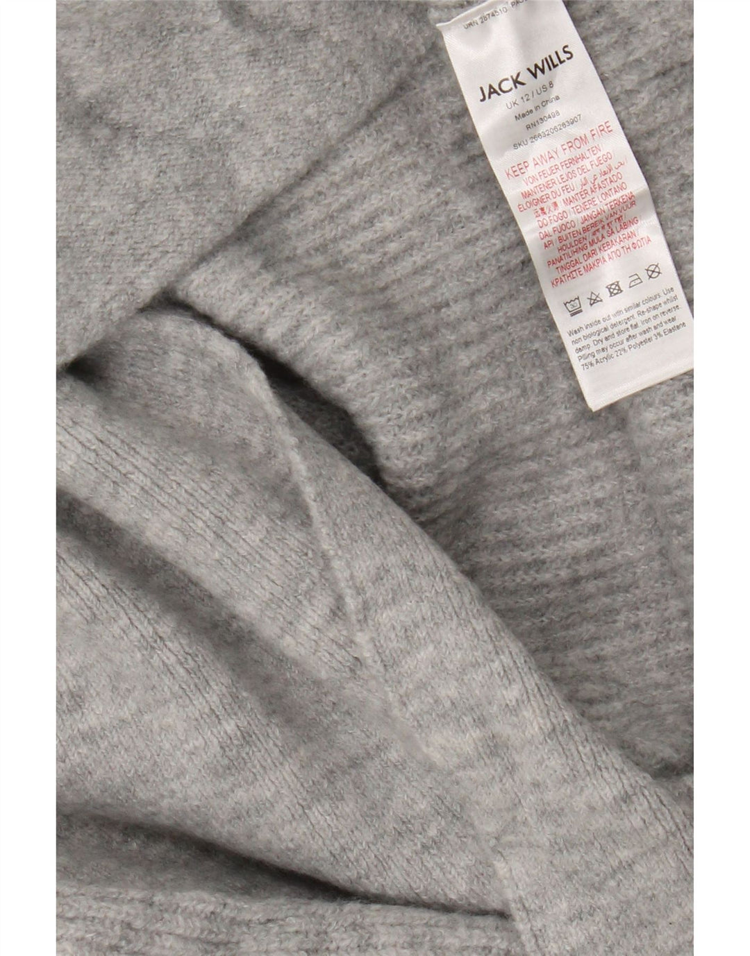 Jack Wills Suéter tipo cárdigan largo extragrande para mujer UK 42 Gris medio