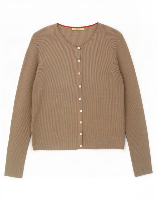 Marks & Spencer Cárdigan para Mujer UK 40 XL Seda Caqui