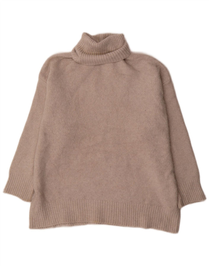 Zara Mujer Oversize Roll Neck Jumper Sweater UK 44 Medio Beige Poliéster