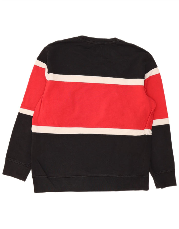 Levi's Hombre Sudadera con gráfico tipo jersey de algodón color block en negro grande